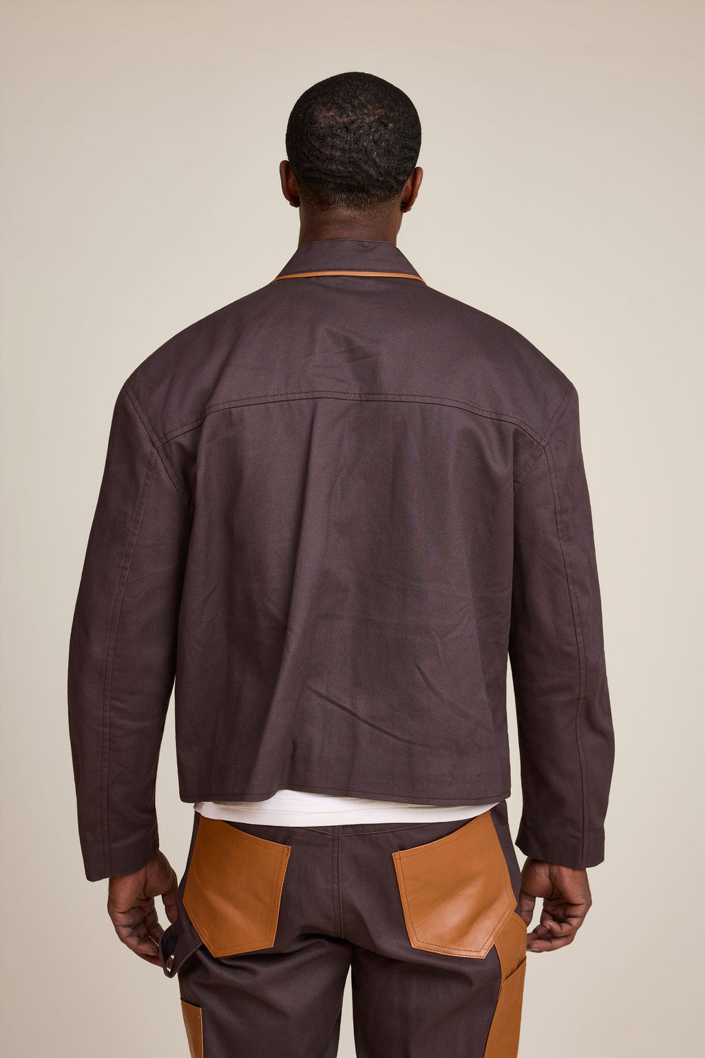 Men's Moto Set — Cotton Twill & Leather [Chocolate/Saddle]