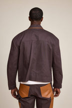 Men's Moto Set — Cotton Twill & Leather [Chocolate/Saddle]