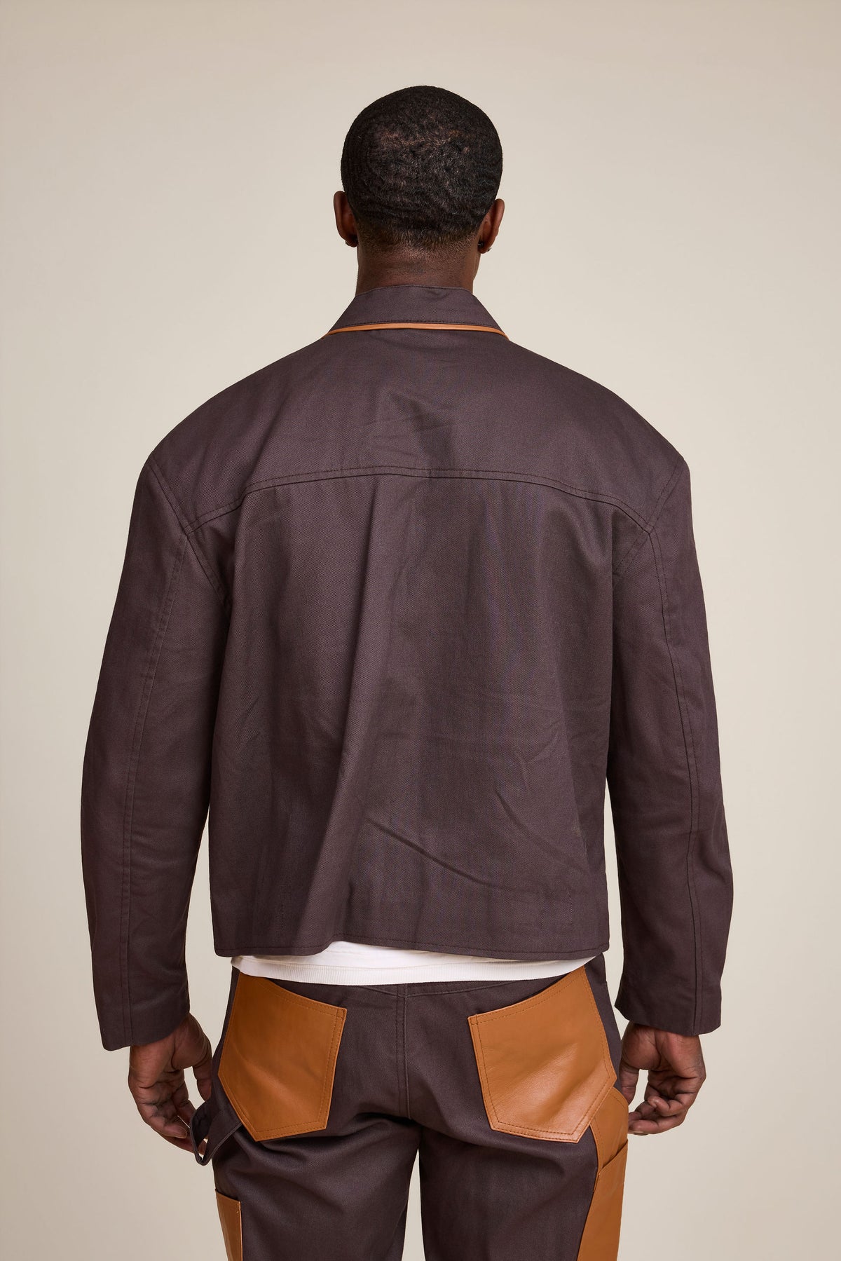 Men's Moto Set — Cotton Twill & Leather [Chocolate/Saddle]