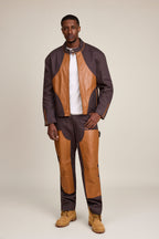 Men's Moto Set — Cotton Twill & Leather [Chocolate/Saddle]