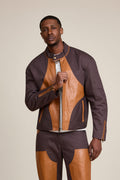 Men's Moto Set — Cotton Twill & Leather [Chocolate/Saddle]
