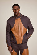 Men's Moto Set — Cotton Twill & Leather [Chocolate/Saddle]
