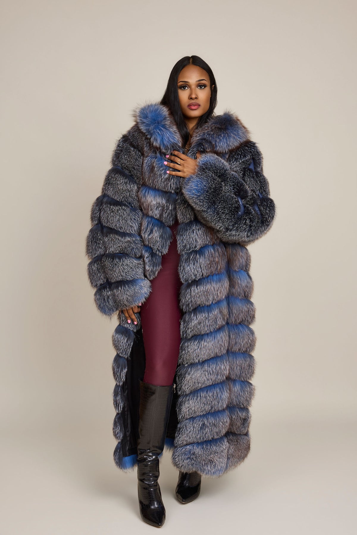 Women's Parker Fox Convertible Trench Coat/Vest [Blue Frost]