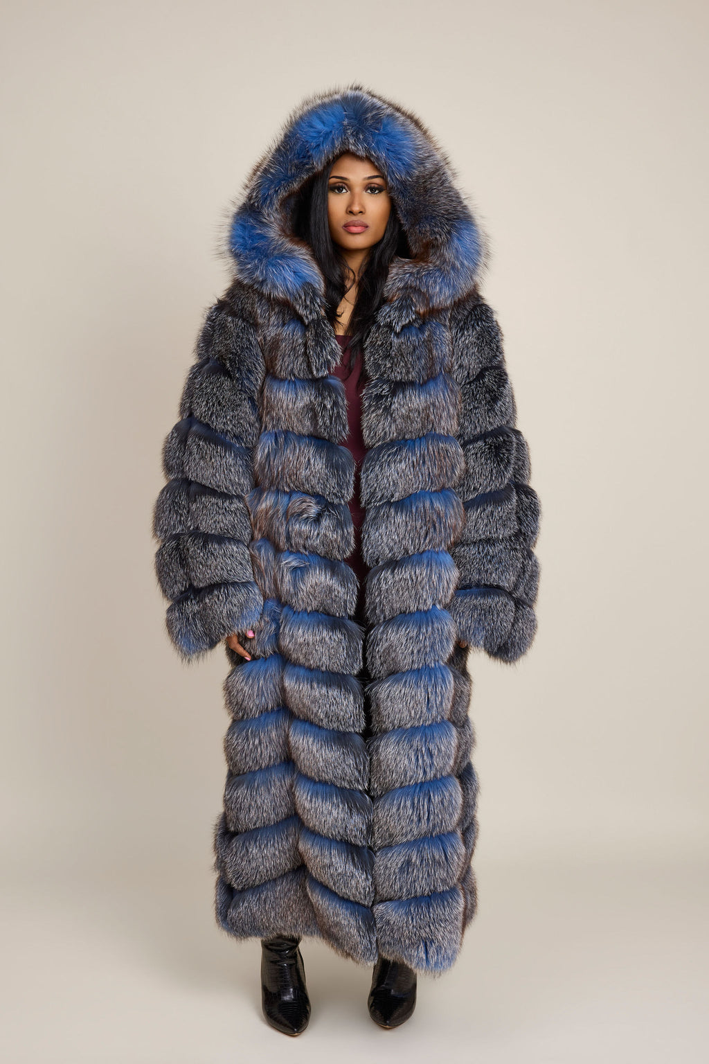 Women's Parker Fox Convertible Trench Coat/Vest [Blue Frost]