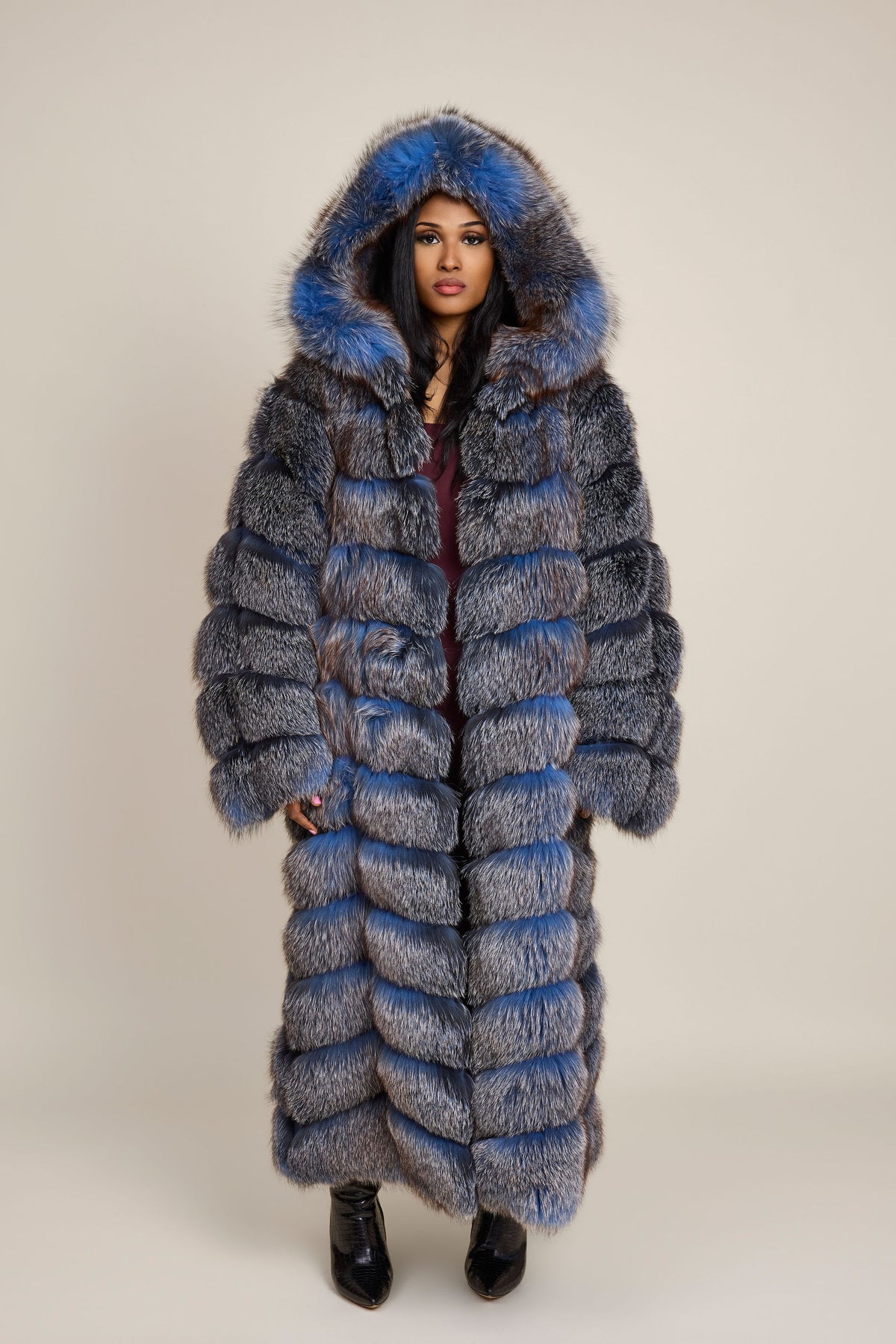 Women's Parker Fox Convertible Trench Coat/Vest [Blue Frost]