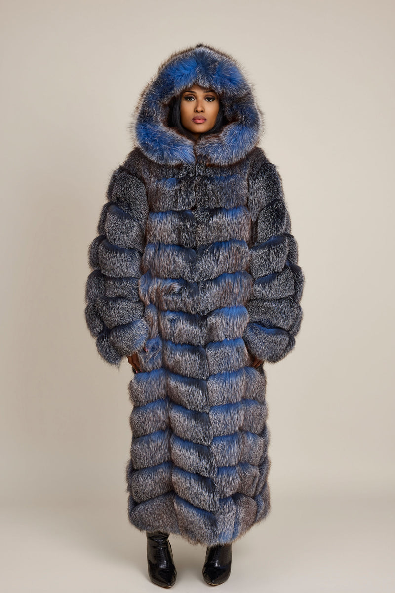 Women's Parker Fox Convertible Trench Coat/Vest [Blue Frost]