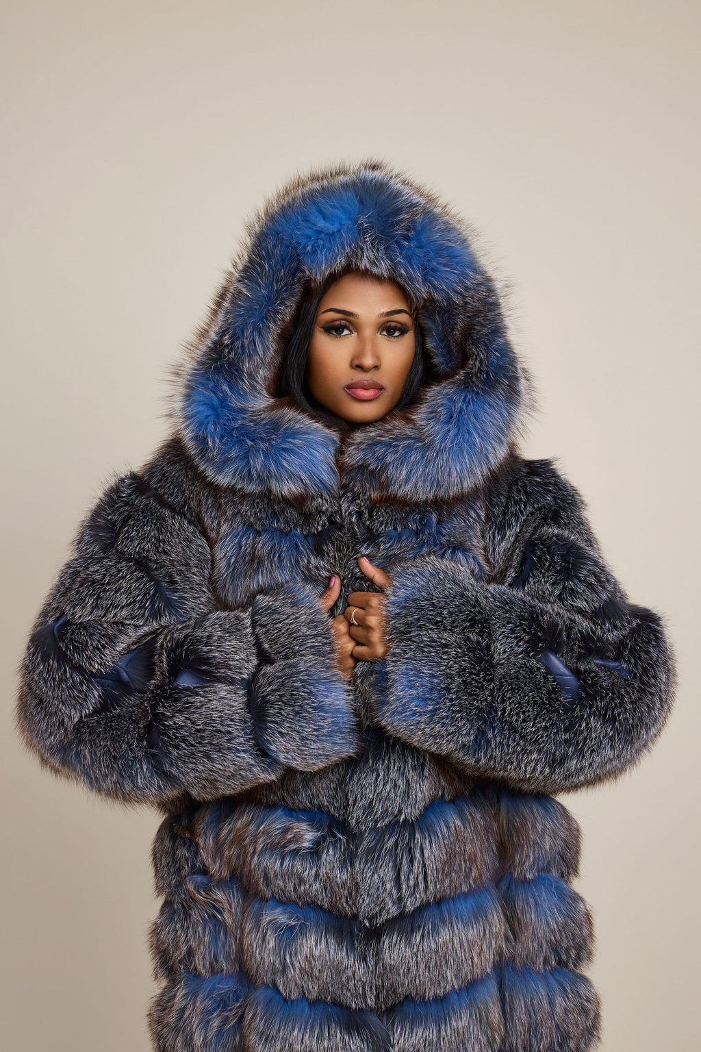 Women's Parker Fox Convertible Trench Coat/Vest [Blue Frost]