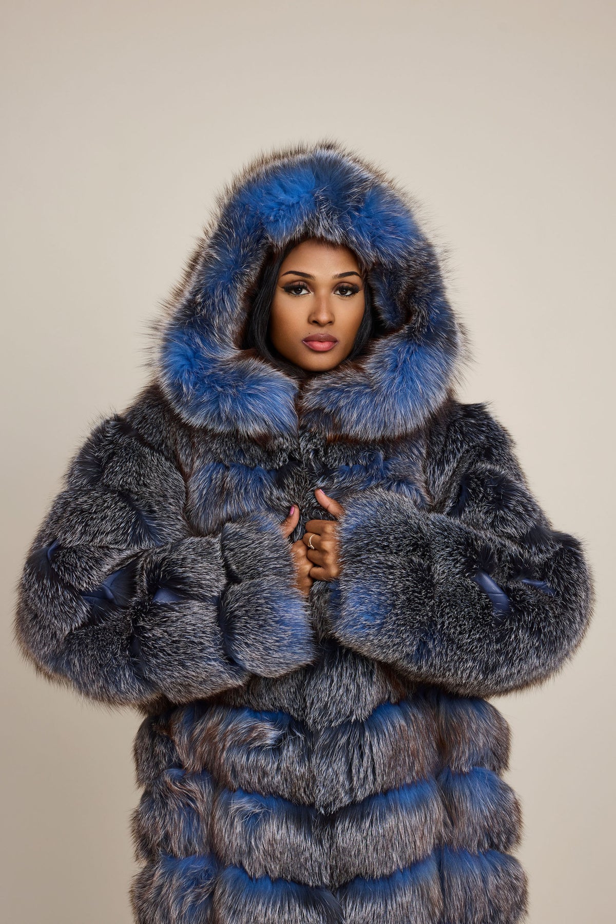 Women's Parker Fox Convertible Trench Coat/Vest [Blue Frost]