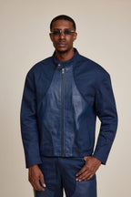 Men's Moto Set — Cotton Twill & Leather [Navy/Navy]