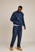 Men's Moto Set — Cotton Twill & Leather [Navy/Navy]