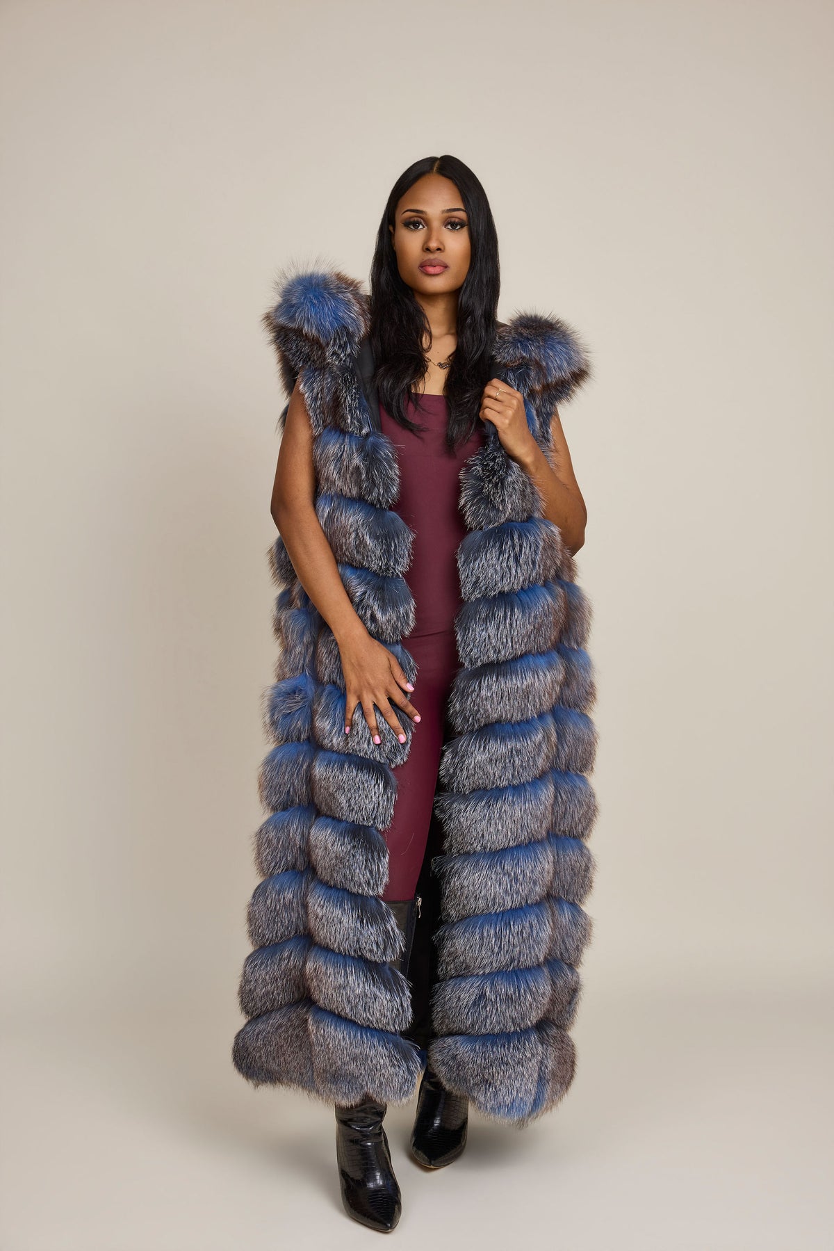 Women's Parker Fox Convertible Trench Coat/Vest [Blue Frost]