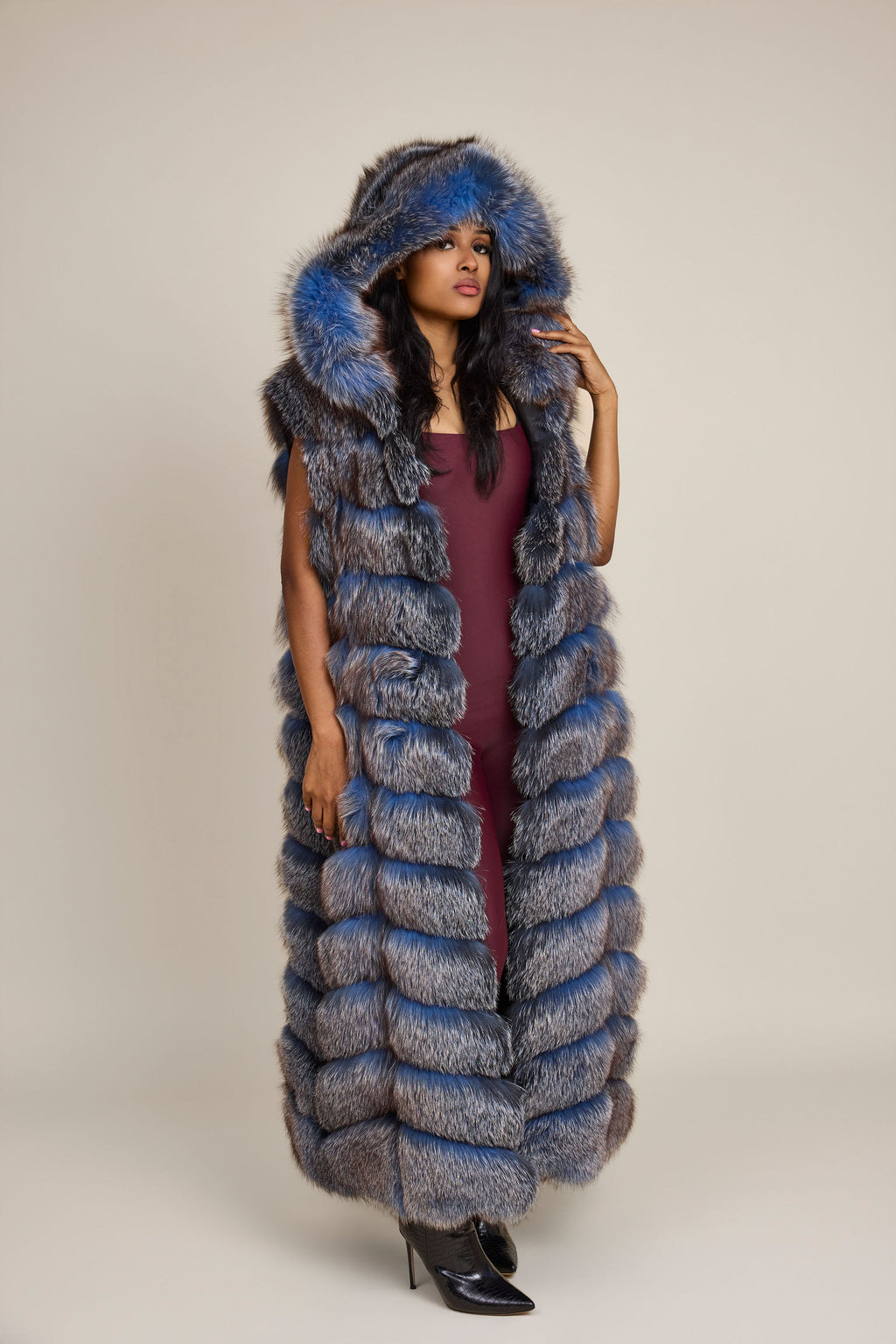 Women's Parker Fox Convertible Trench Coat/Vest [Blue Frost]