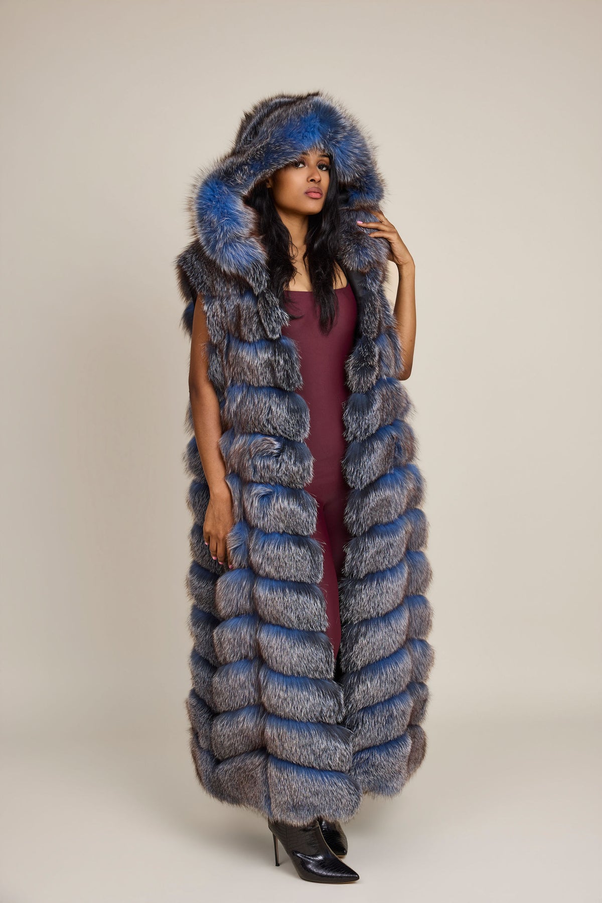Women's Parker Fox Convertible Trench Coat/Vest [Blue Frost]