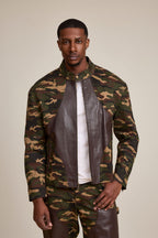 Men's Moto Set — Cotton Twill & Leather [Camo/Chocolate]