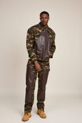 Men's Moto Set — Cotton Twill & Leather [Camo/Chocolate]