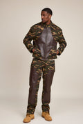 Men's Moto Set — Cotton Twill & Leather [Camo/Chocolate]