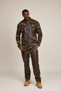 Men's Moto Set — Cotton Twill & Leather [Camo/Chocolate]
