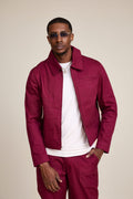 Men's Rowdy Crop Jacket And Pant Set [Burgundy]