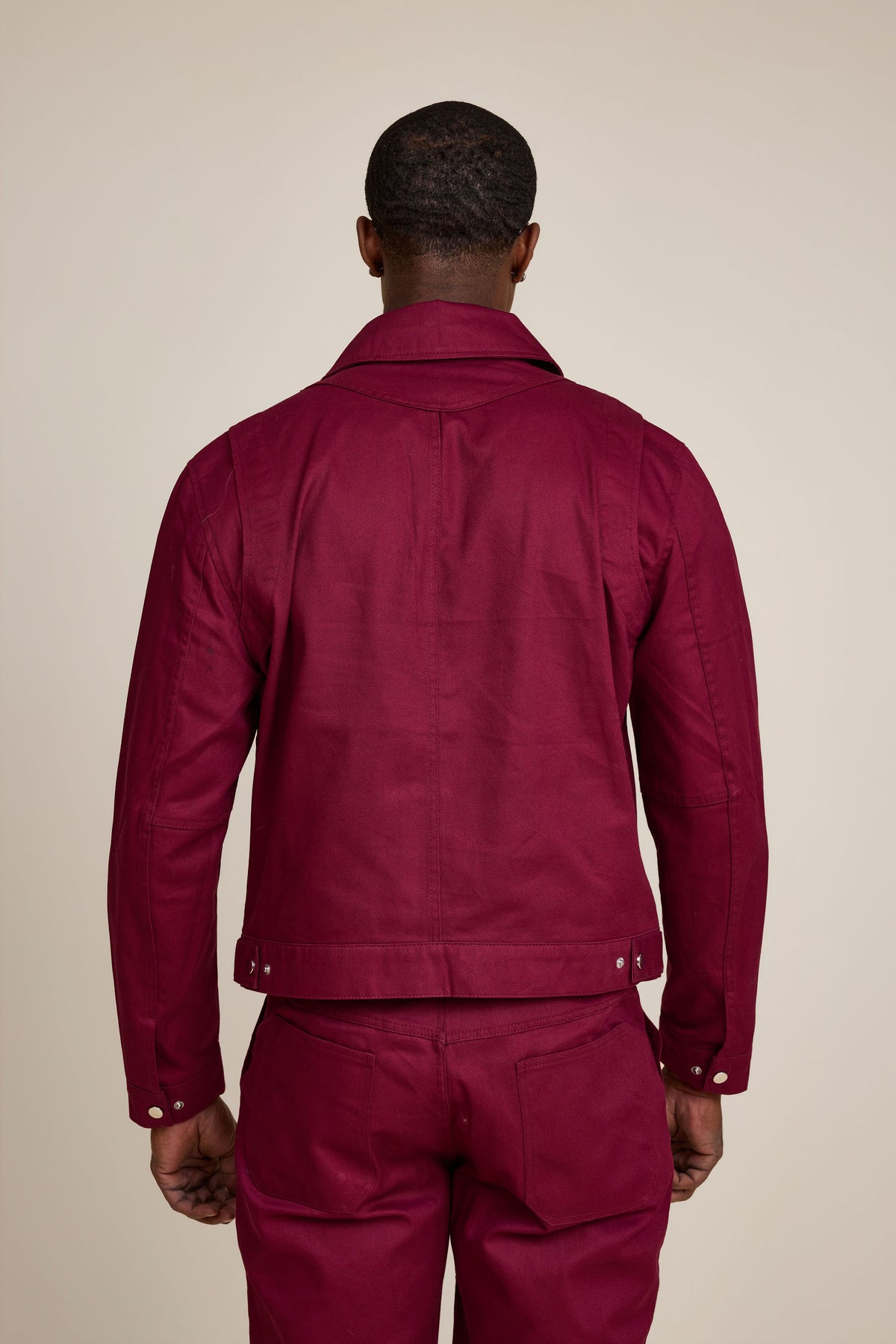 Men's Rowdy Crop Jacket And Pant Set [Burgundy]
