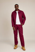 Men's Rowdy Crop Jacket And Pant Set [Burgundy]
