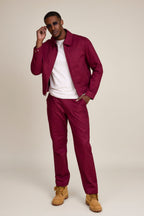 Men's Rowdy Crop Jacket And Pant Set [Burgundy]