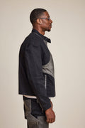 Men's Moto Set — Cotton Twill & Leather [Black/Distressed Grey]