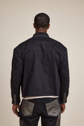 Men's Moto Set — Cotton Twill & Leather [Black/Distressed Grey]
