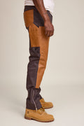Men's Cotton & Leather Carpenter Pants [Brown/Saddle]