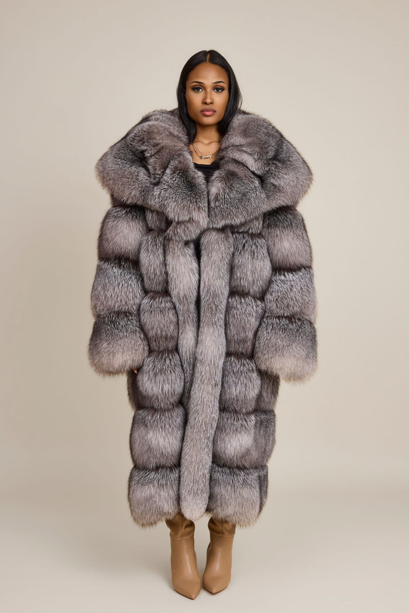 Women's Sky Fox Trench Coat [Silver]