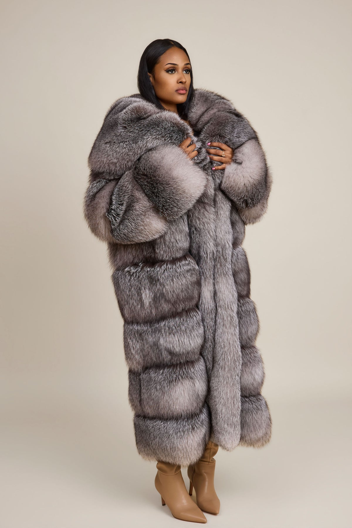 Women's Sky Fox Trench Coat [Silver]