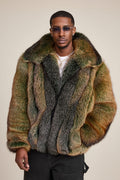 Men's Enzo Fox Fur Bomber [Green Frost]