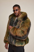 Men's Enzo Fox Fur Bomber [Green Frost]