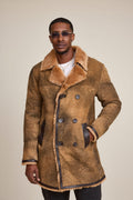 Men's Donovan Shearling Pea Coat [Antique Sand]