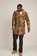 Men's Donovan Shearling Pea Coat [Antique Sand]