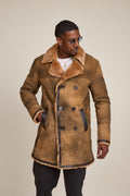 Men's Donovan Shearling Pea Coat [Antique Sand]