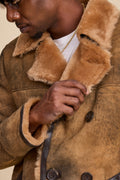 Men's Donovan Shearling Pea Coat [Antique Sand]