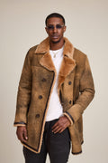 Men's Donovan Shearling Pea Coat [Antique Sand]