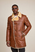 Men's Donovan Shearling Pea Coat [Whiskey]