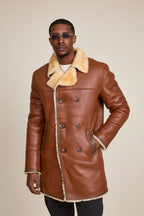 Men's Donovan Shearling Pea Coat [Whiskey]