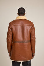 Men's Donovan Shearling Pea Coat [Whiskey]