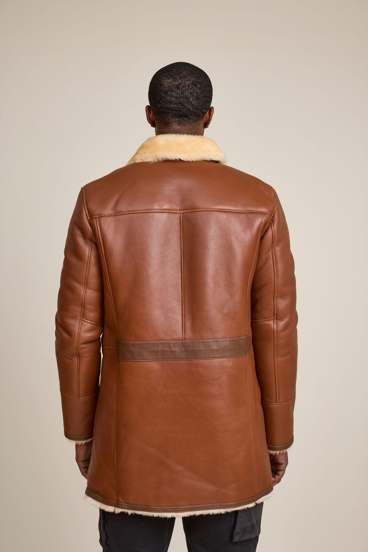 Men's Donovan Shearling Pea Coat [Whiskey]