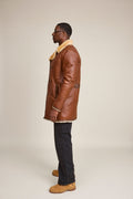 Men's Donovan Shearling Pea Coat [Whiskey]