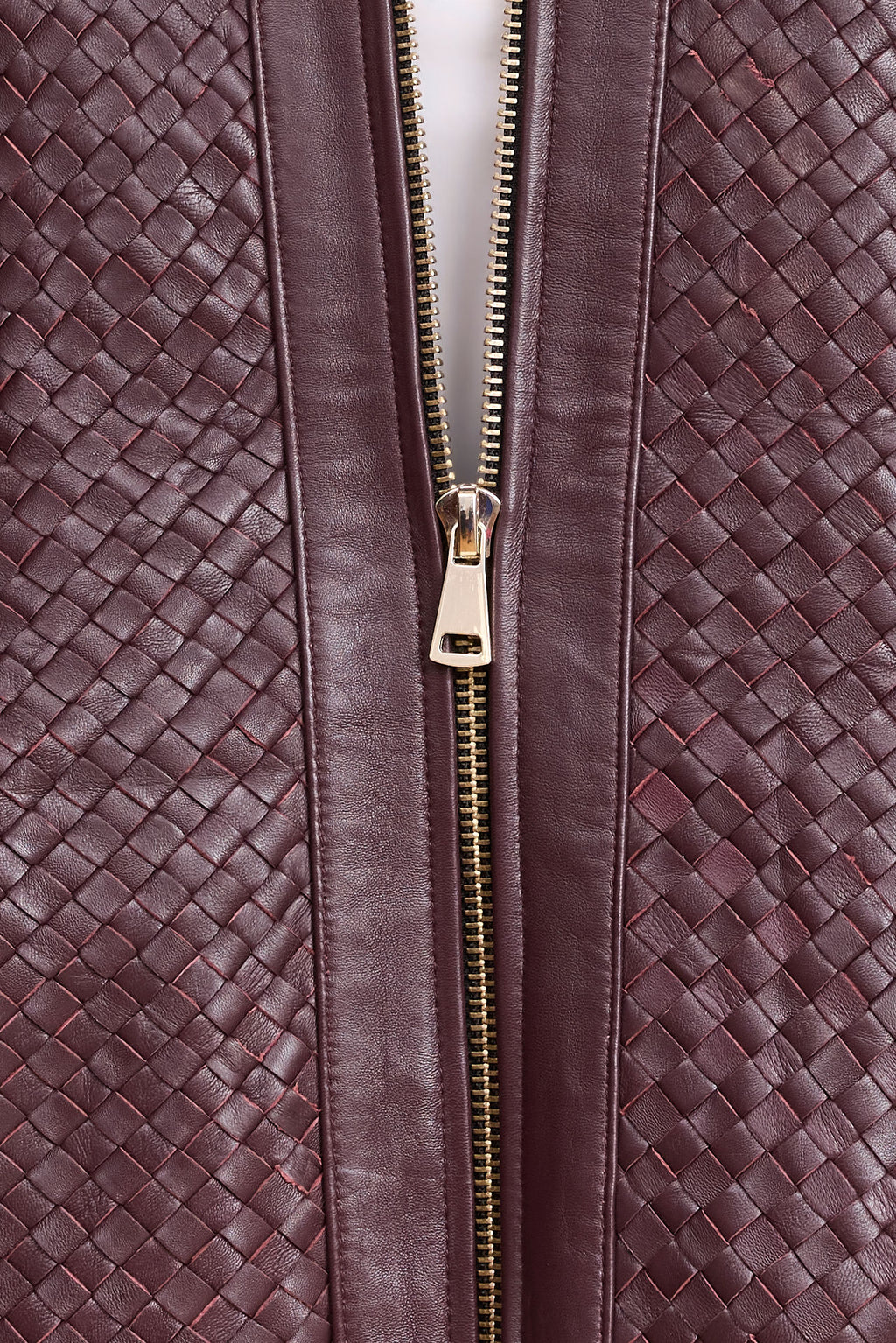 Men's Faris Braided Leather Bomber Jacket [Burgundy]