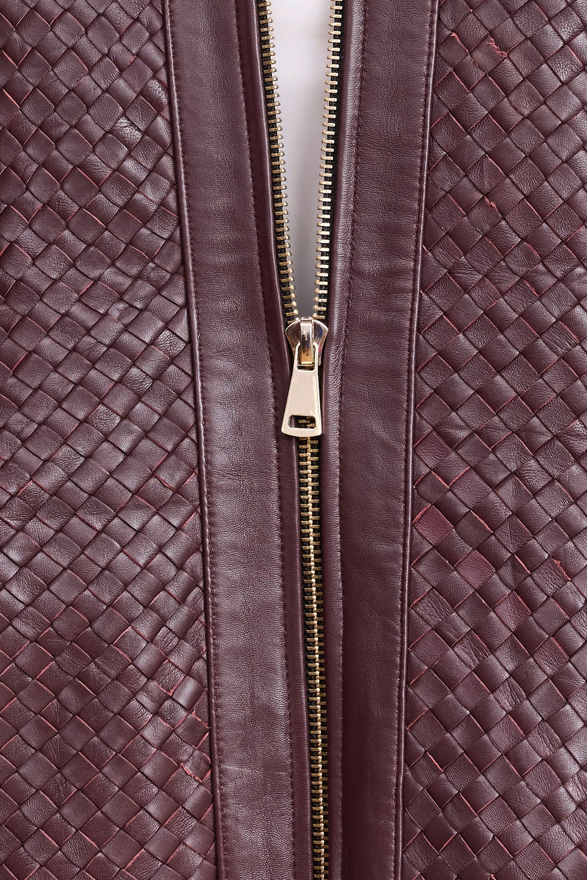 Men's Faris Braided Leather Bomber Jacket [Burgundy]
