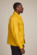 Men's Dylan Braided Leather Jean Jacket [Yellow]