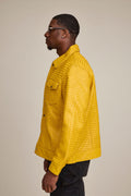 Men's Dylan Braided Leather Jean Jacket [Yellow]