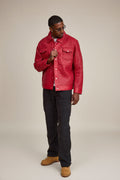 Men's Dylan Braided Leather Jean Jacket [Red]