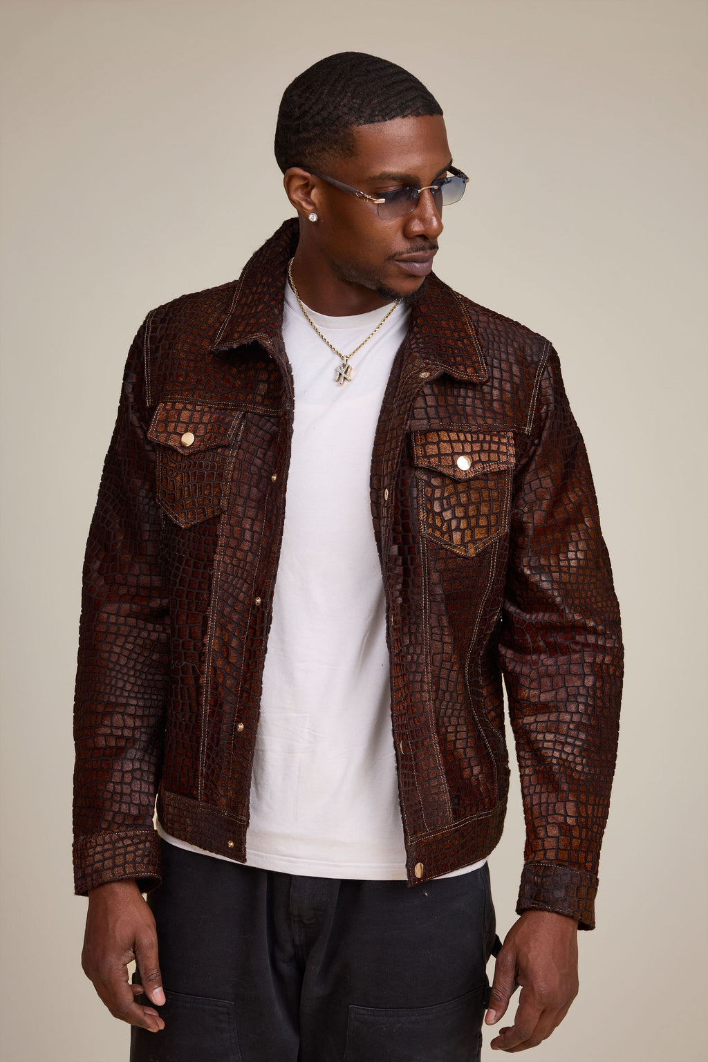 Men's Dylan Pony Jean Jacket [Brown]