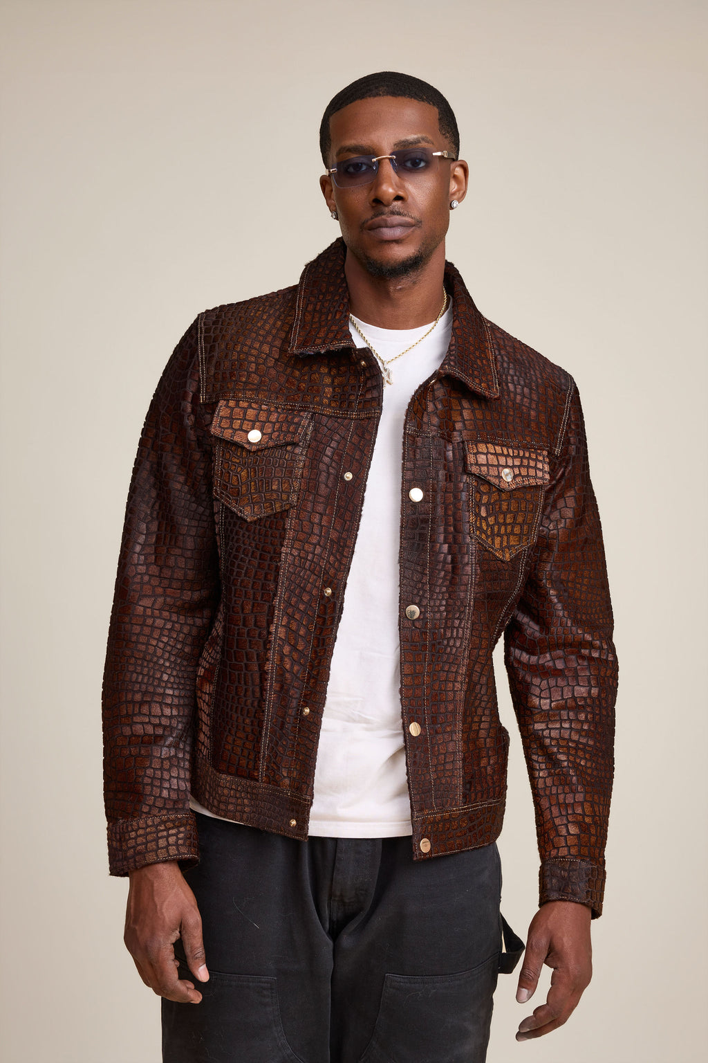 Men's Dylan Pony Jean Jacket [Brown]