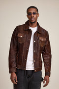Men's Dylan Pony Jean Jacket [Brown]